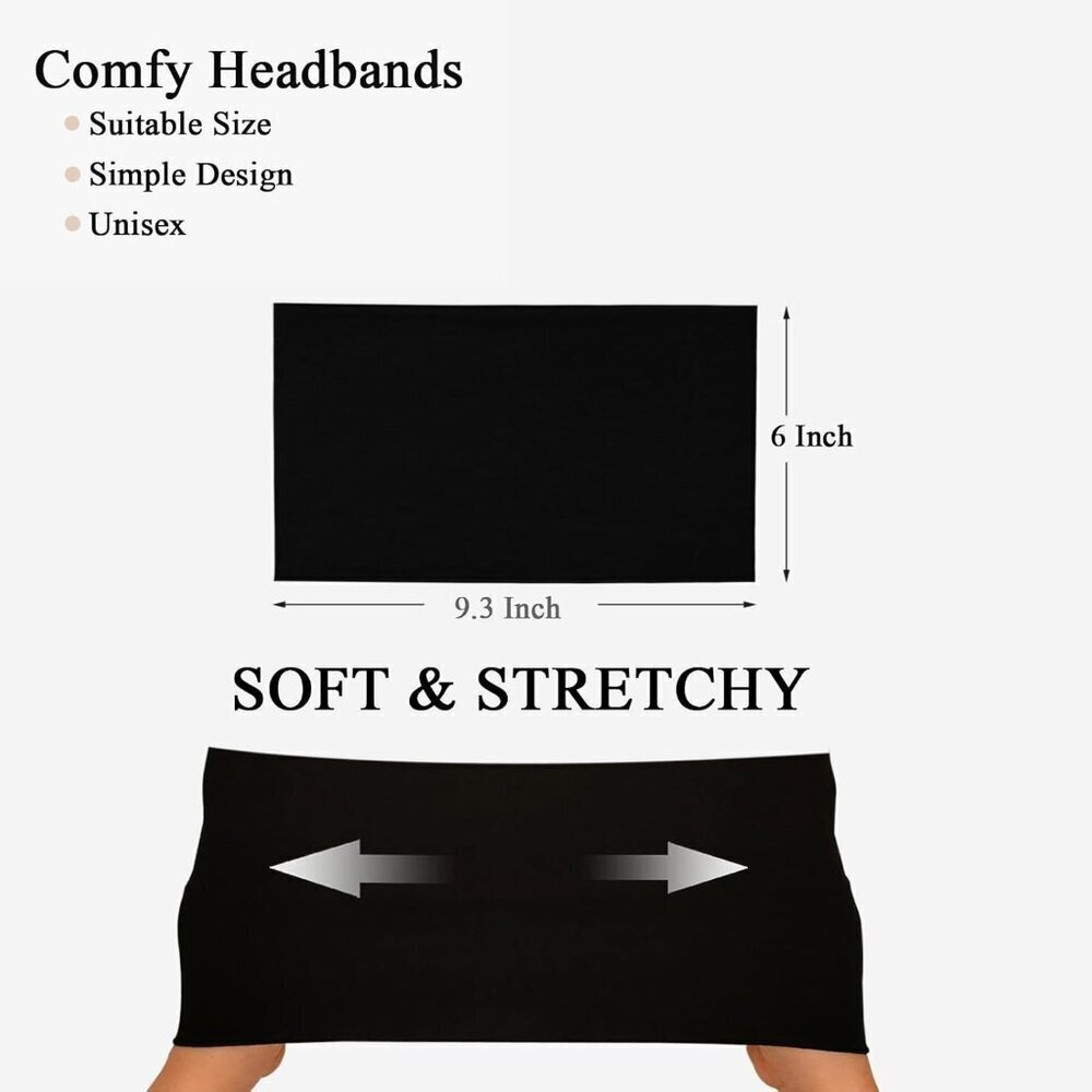 Wide Headbands for Women Stretch Boho Hair Bands Turban Workout Accessories 6 Pa - Picture 4 of 6